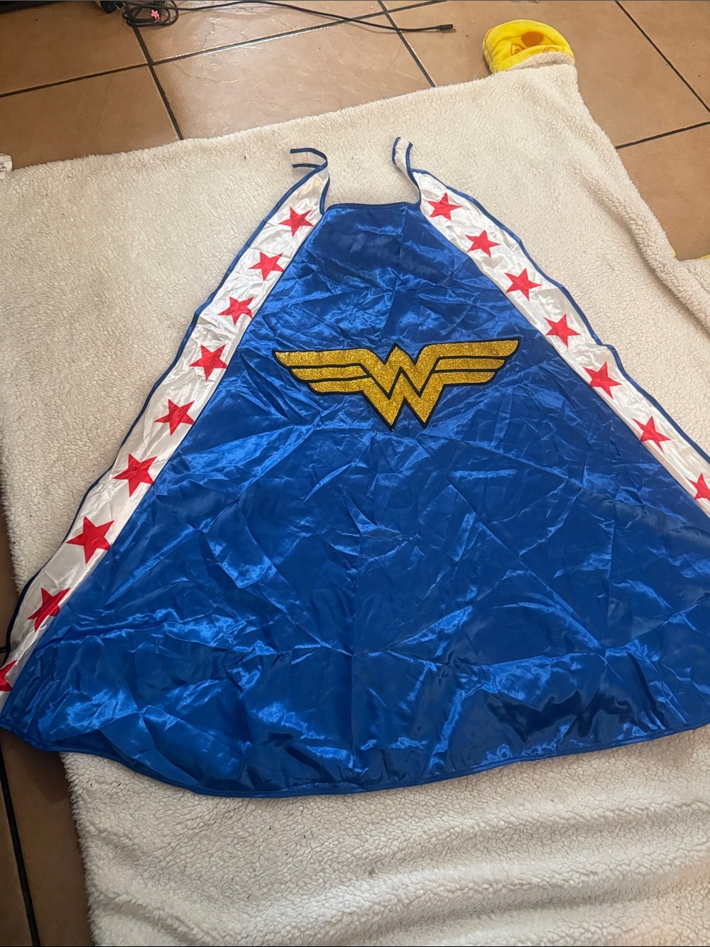 Kids Blue and Gold Superhero Cape with Red Star Trim